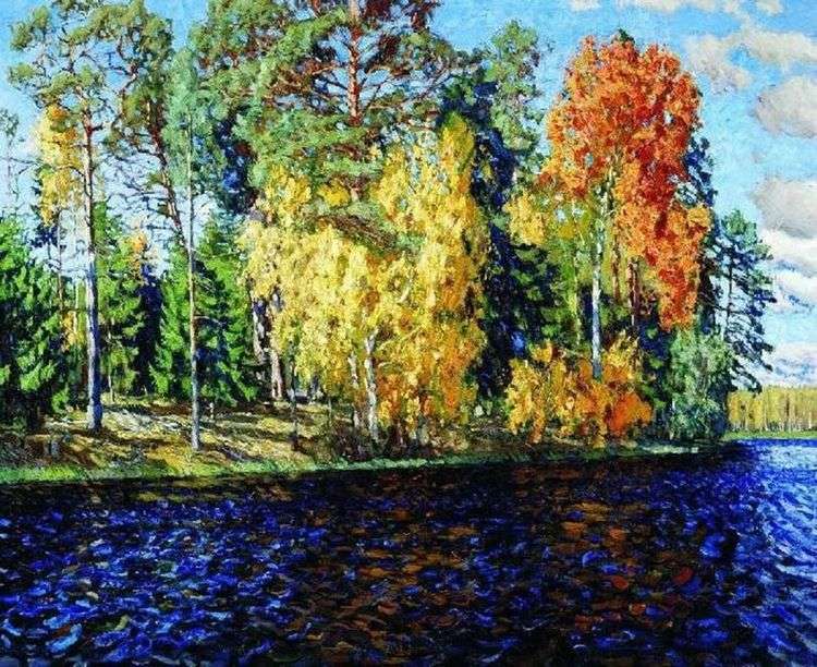 Лесное озеро. Золотая осень (Синяя вода)   Станислав Жуковский