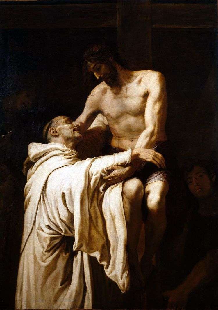 Святой Бернард обнимающий Христа   Франсиско Рибальта