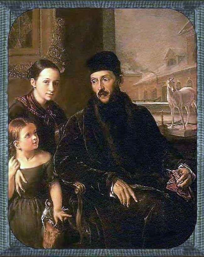 Портрет Д. П. Воейкова с дочерью и гувернанткой мисс Сорок   Василий Тропинин