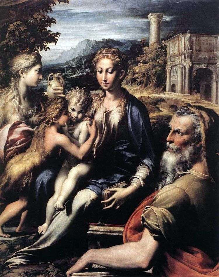 Мадонна на троне, Захария, Иоанн Креститель и Мария Магдалина   Франческо Пармиджанино