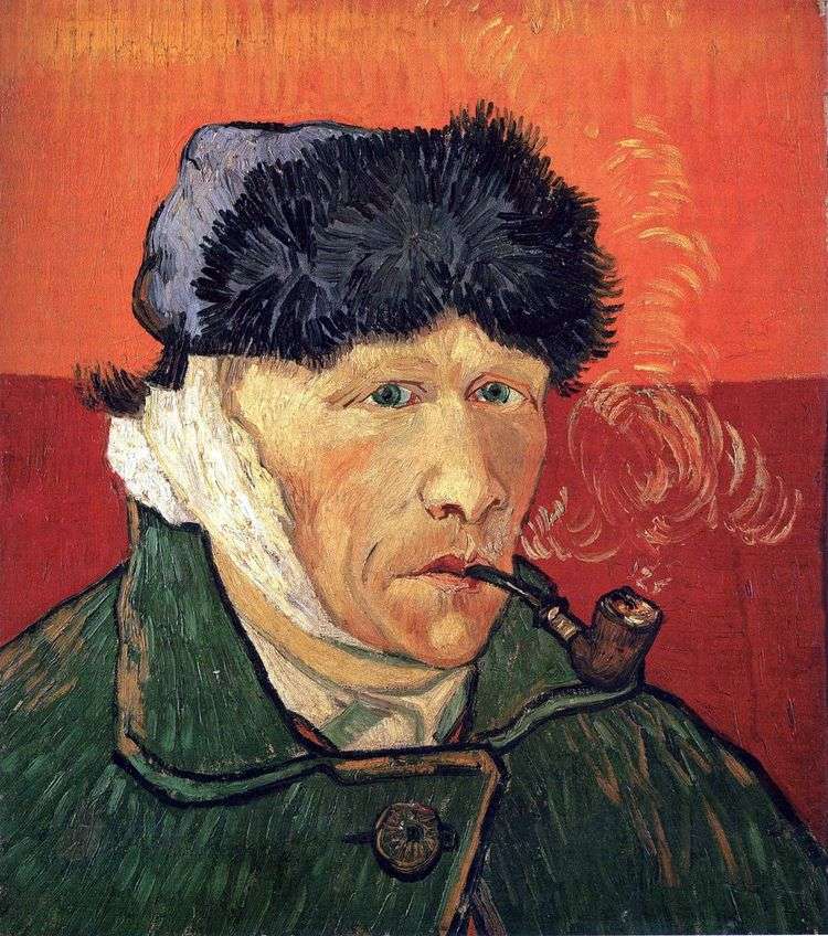 Автопортрет с перевязанным ухом и трубкой   Винсент Ван Гог