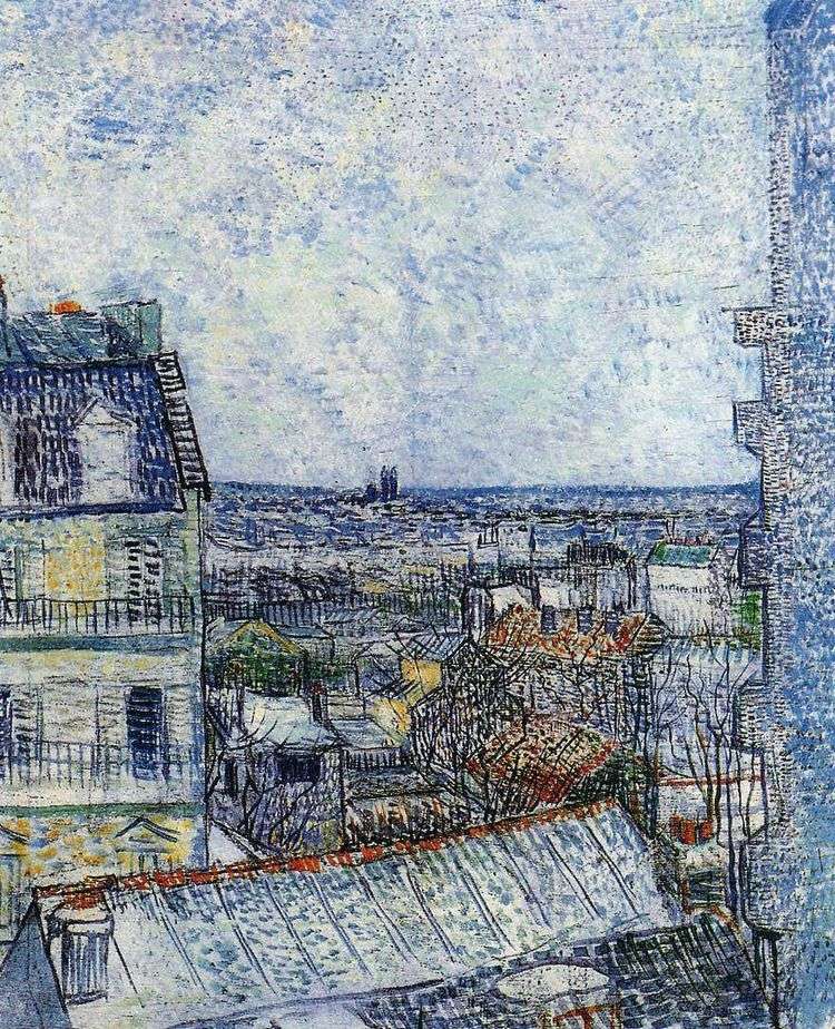Вид на Париж из номера Винсента на Рю Лепик II   Винсент Ван Гог