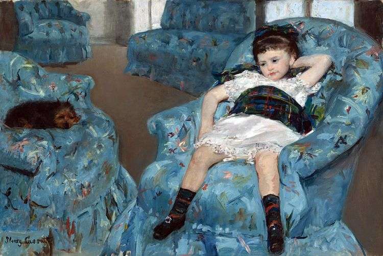 Девочка в синем кресле   Мэри Кассат