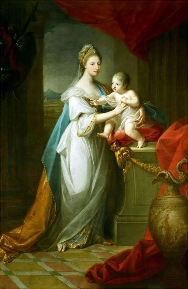 Принцесса Уэльса Августа Ганноверская с сыном   Ангелика Кауфман
