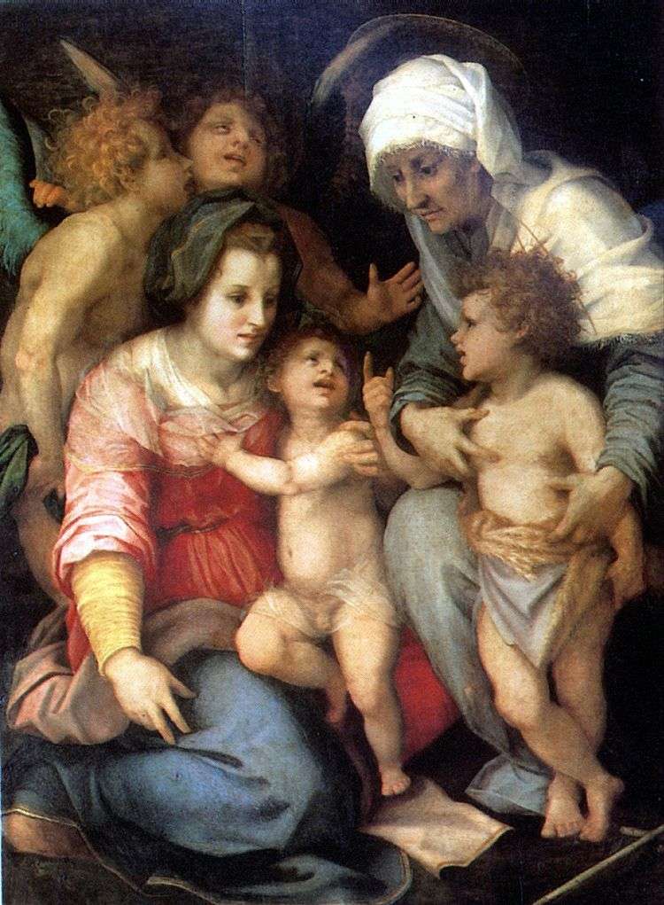 Святое семейство с ангелами   Андреа дель Сарто