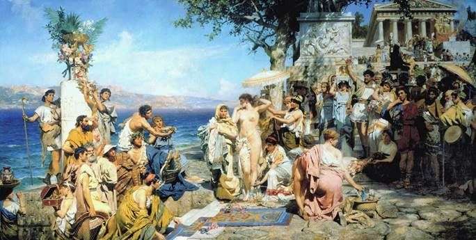 Фрина на празднике Посейдона в Элевсине   Генрих Семирадский