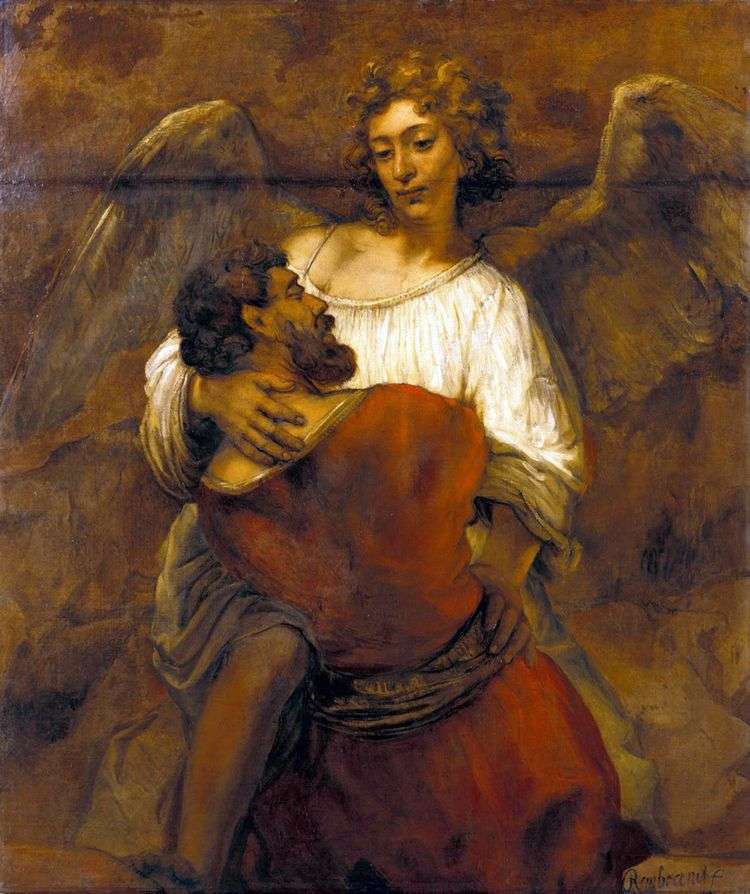 Борьба Иакова с ангелом   Рембрандт Харменс Ван Рейн
