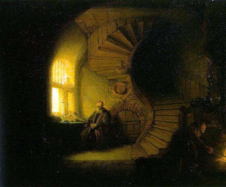 Философ, размышляющий в своей комнате   Рембрандт Харменс Ван Рейн