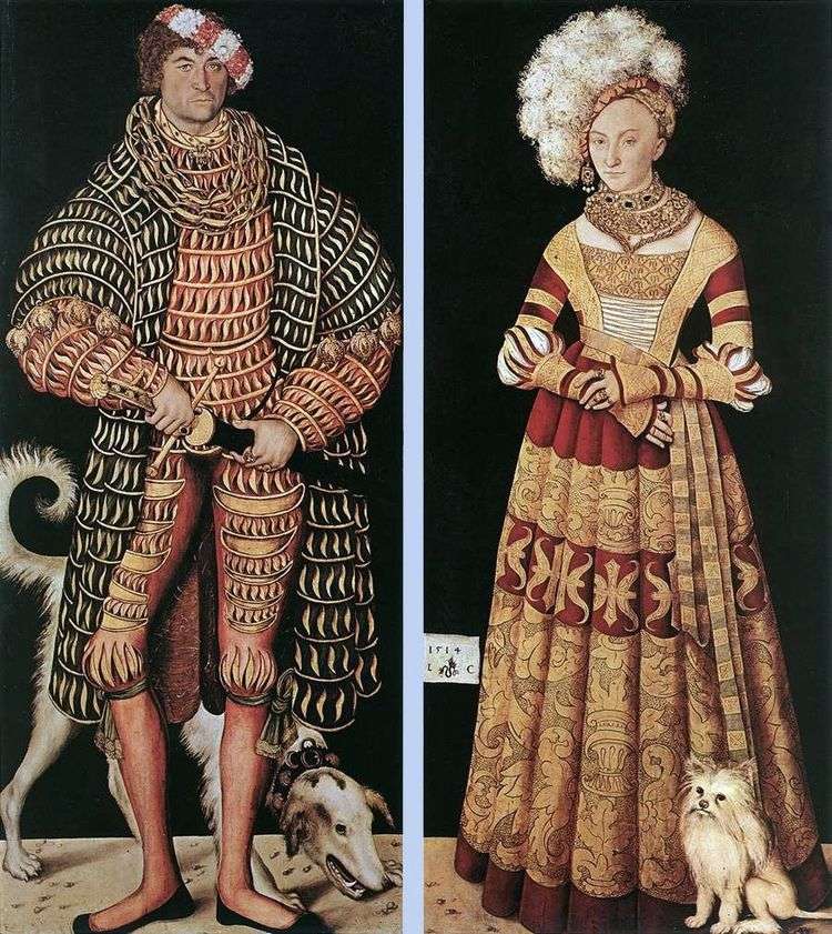 Портрет герцога Генриха Благочестивого и его жены Катерины Мекленбургской   Лукас Кранах